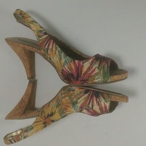 Bandolino Sunflower Peep Toe Cork Heels
